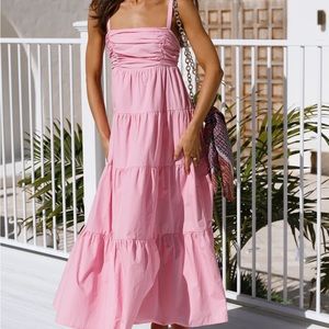 Knock knock maxi dress pink
